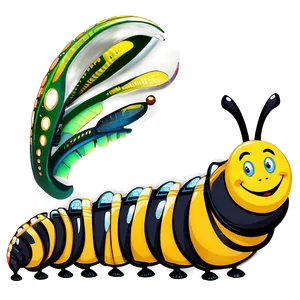 Caterpillar Transformation Sequence PNG Obm