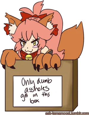Catgirl In Box Meme PNG image