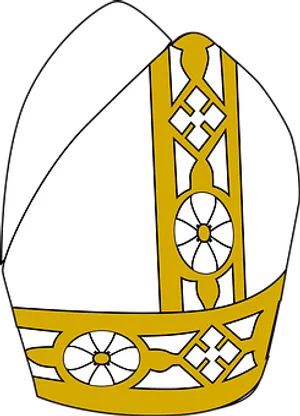 Catholic Bishop Mitre Vector Illustration PNG image