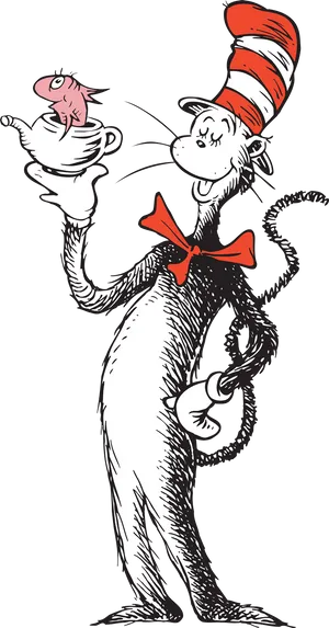 Catinthe Hatwith Fish PNG