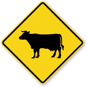 Cattle Crossing Sign PNG image