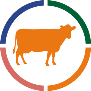 Cattle Silhouette Colorful Circle Background PNG image