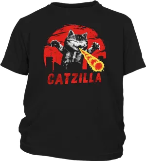Catzilla Parody T Shirt Design PNG image