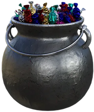 Cauldron Fullof Gems PNG image