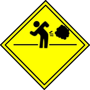 Caution Fart Sign Graphic PNG image