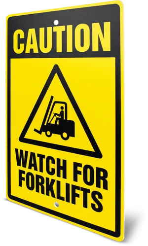 Caution Watch For Forklifts Sign PNG image