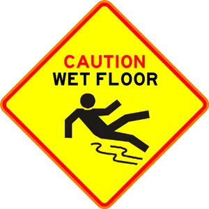 Caution Wet Floor Sign PNG