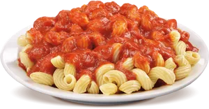 Cavatappi Pastawith Marinara Sauce PNG image