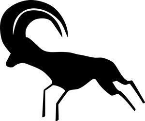 Cave Painting Ibex Silhouette PNG