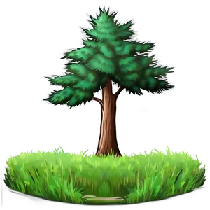 Cedar Tree Line Art PNG 06122024 PNG