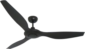 Ceiling Fan Black Blades PNG image