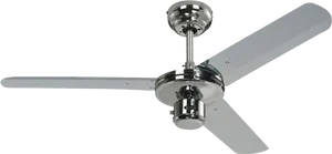 Ceiling Fan Silver Blades PNG image