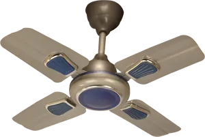 Ceiling Fanwith Blue Accents