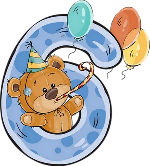 Celebratory Bear Number6 PNG image