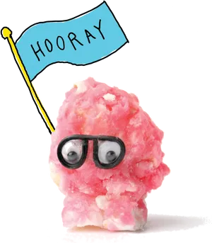 Celebratory Cotton Candy Character PNG image