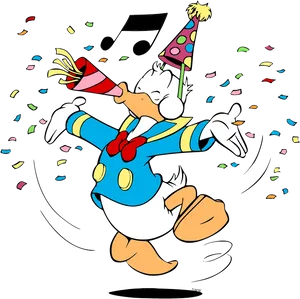 Celebratory_ Donald_ Duck_ Party_ Horn PNG image
