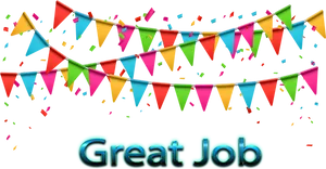 Celebratory Great Job Banner PNG