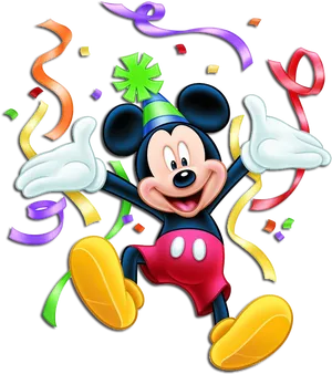 Celebratory Mickey Mouse Confetti PNG image