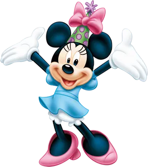 Celebratory Minnie Mouse Birthday Hat PNG image