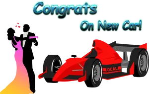 Celebratory Race Car Congratulations PNG image
