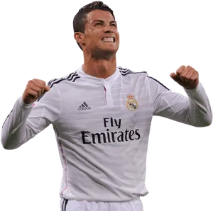 Celebratory Soccer Player Gesture PNG