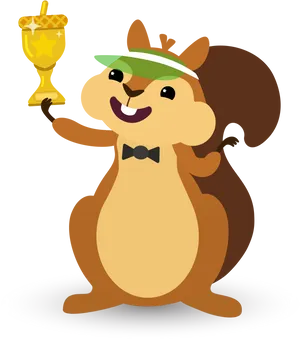 Celebratory Squirrelwith Trophy.png PNG