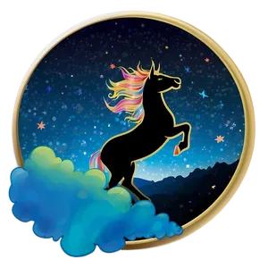 Celestial Unicorn Silhouette PNG Gys