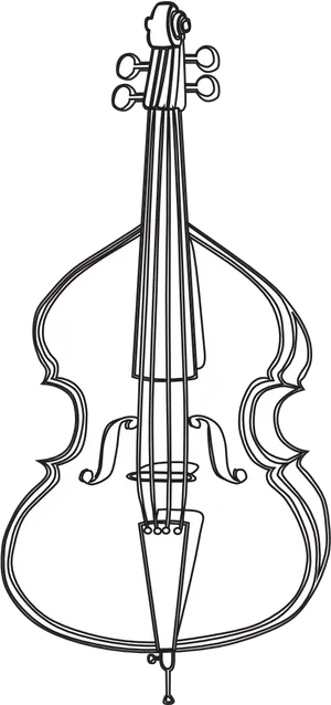 Cello_ Outline_ Vector_ Art PNG image