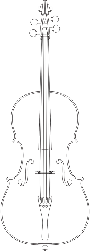 Cello_ Outline_ Vector_ Art PNG image