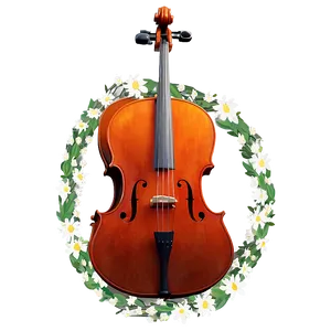 Cello With A Floral Wreath Png 57 PNG image