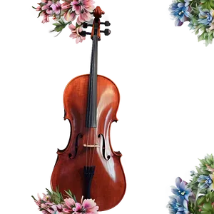 Cello With A Floral Wreath Png Jrh88 PNG image