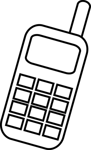 Cellphone Icon Blackand White PNG image