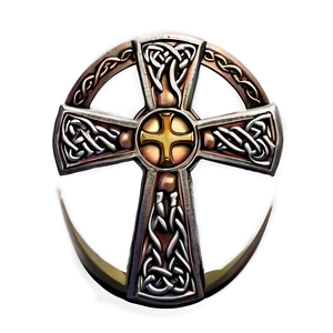 Celtic Cross In Circle Frame PNG 06212024