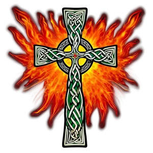 Celtic Cross In Fire Design PNG 06212024 PNG