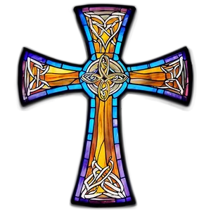 Celtic Cross In Stained Glass Png 43 PNG image