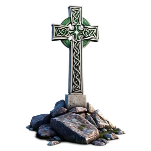Celtic Cross On Mountain Peak PNG Oix49 PNG