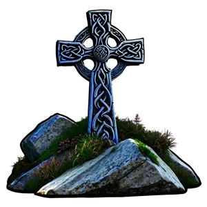 Celtic Cross On Mountain Peak PNG Rgm75 PNG