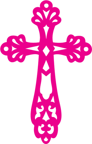 Celtic Cross Pink Silhouette PNG image