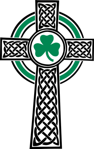 Celtic Cross Shamrock Design.png PNG