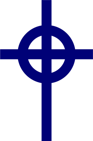 Celtic Cross Symbol Blue Background PNG image