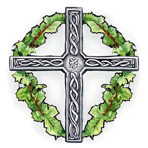 Celtic Cross With Ivy Vines PNG Qqr49 PNG