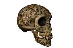Celtic Engraved Skull Artwork