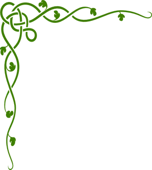 Celtic Inspired Green Vine Design PNG image