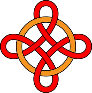 Celtic Knot Red Gold Vector PNG image