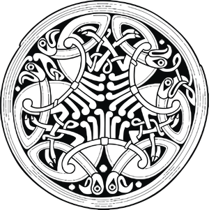Celtic Knotwork Circle Design PNG