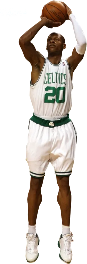 Celtics Basketball Player Shooting PNG image