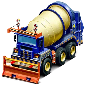 Cement Mixer Truck Construction PNG 05042024