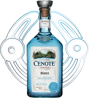 Cenote Blanco Tequila Bottle PNG image