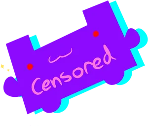 Censored Purple Banner PNG image