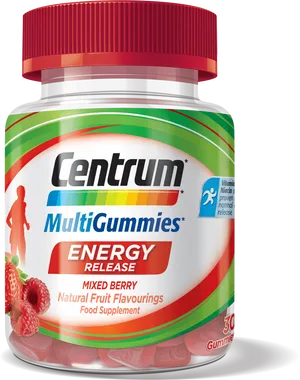 Centrum Multi Gummies Energy Release Mixed Berry PNG image